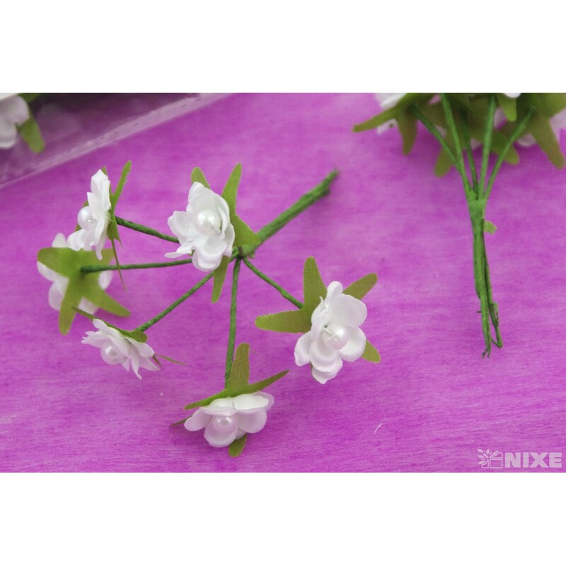 KYTIČKA PERLA 1x8cm 6ks 12sv*BÍLÁ