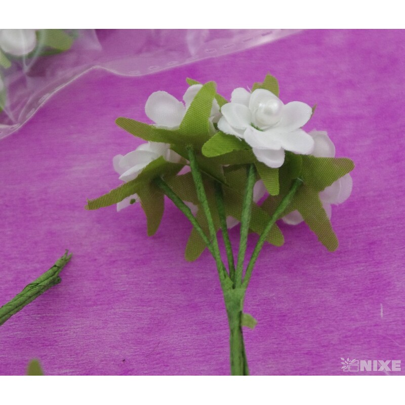 KYTIČKA PERLA 1x8cm 6ks 12sv*BÍLÁ