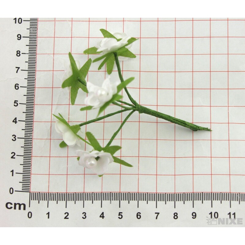 KYTIČKA PERLA 1x8cm 6ks 12sv*BÍLÁ