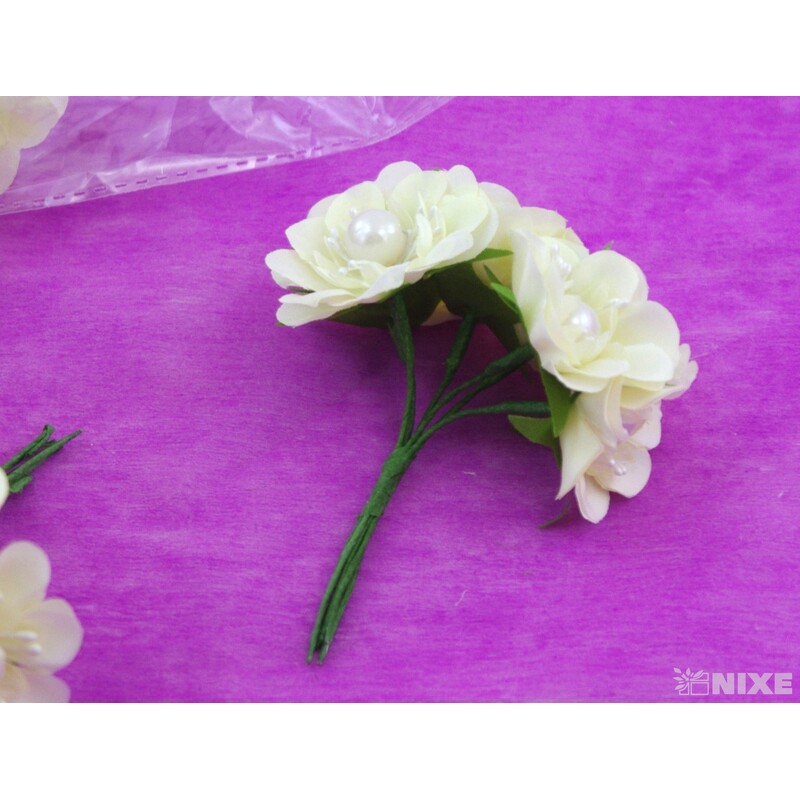 KYTIČKA PERLA 2x11cm 6ks 6sv*KRÉMOVÁ