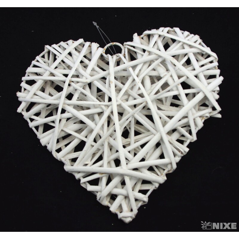 ZÁVĚS SRDCE 25cm*BÍLÁ