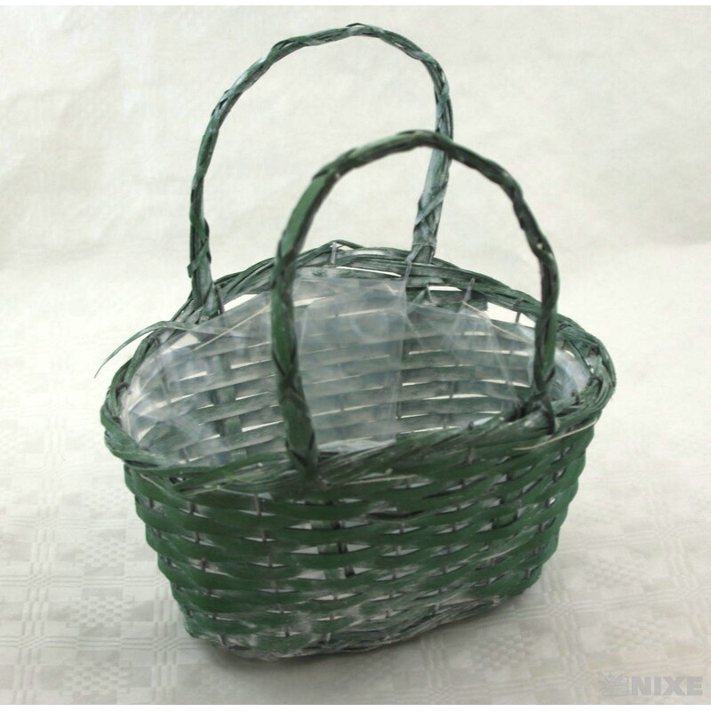 KOŠ OVÁL PROUTĚNÝ 15x27x21cm*MIX BAREV