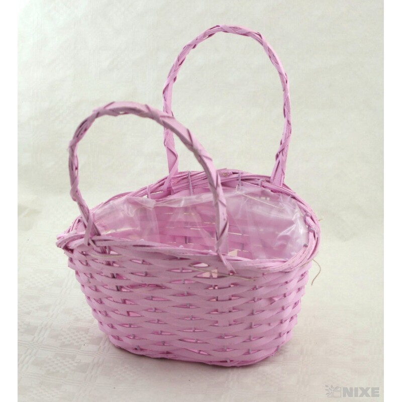 KOŠ OVÁL PROUTĚNÝ 15x27x21cm*MIX BAREV