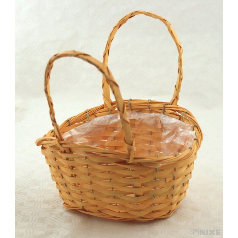 KOŠ OVÁL PROUTĚNÝ 15x27x21cm*MIX BAREV