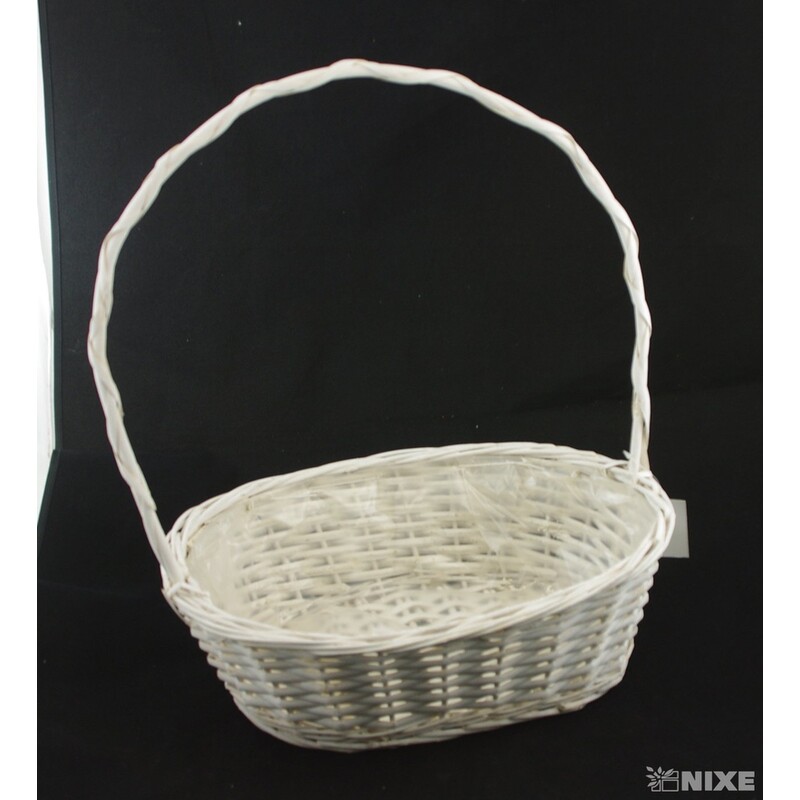 KOŠ PROUTĚNÝ 25x42x11cm*BÍLÁ
