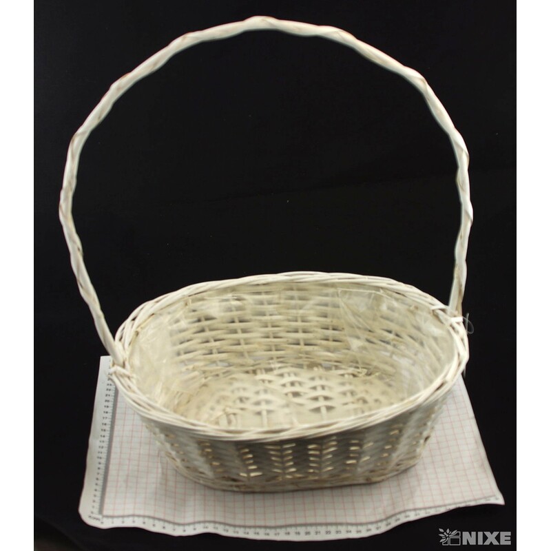 KOŠ PROUTĚNÝ 25x42x11cm*BÍLÁ