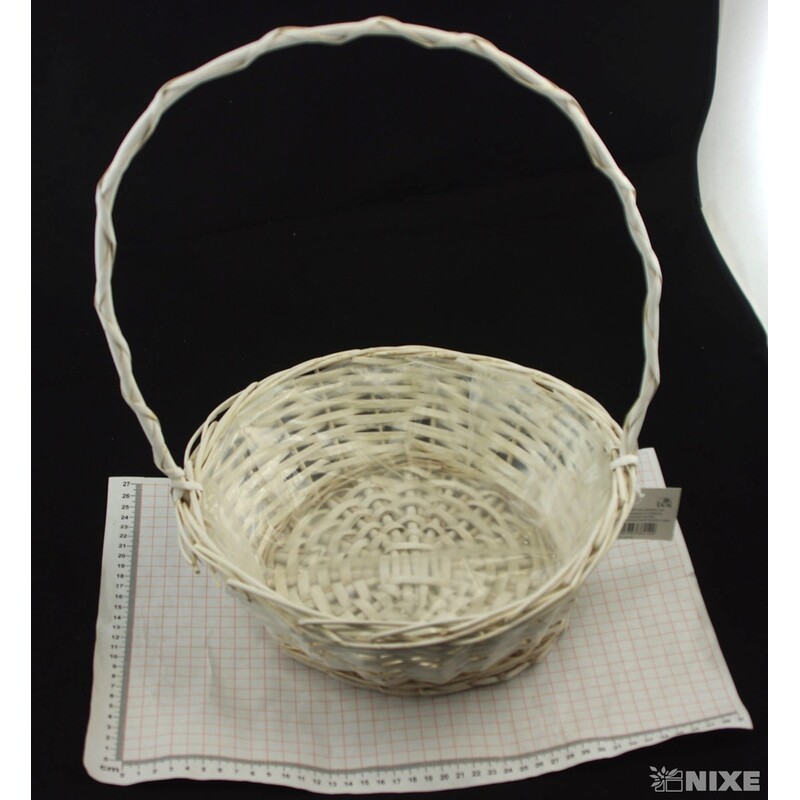 KOŠ PROUTĚNÝ 38x9x28cm*BÍLÁ