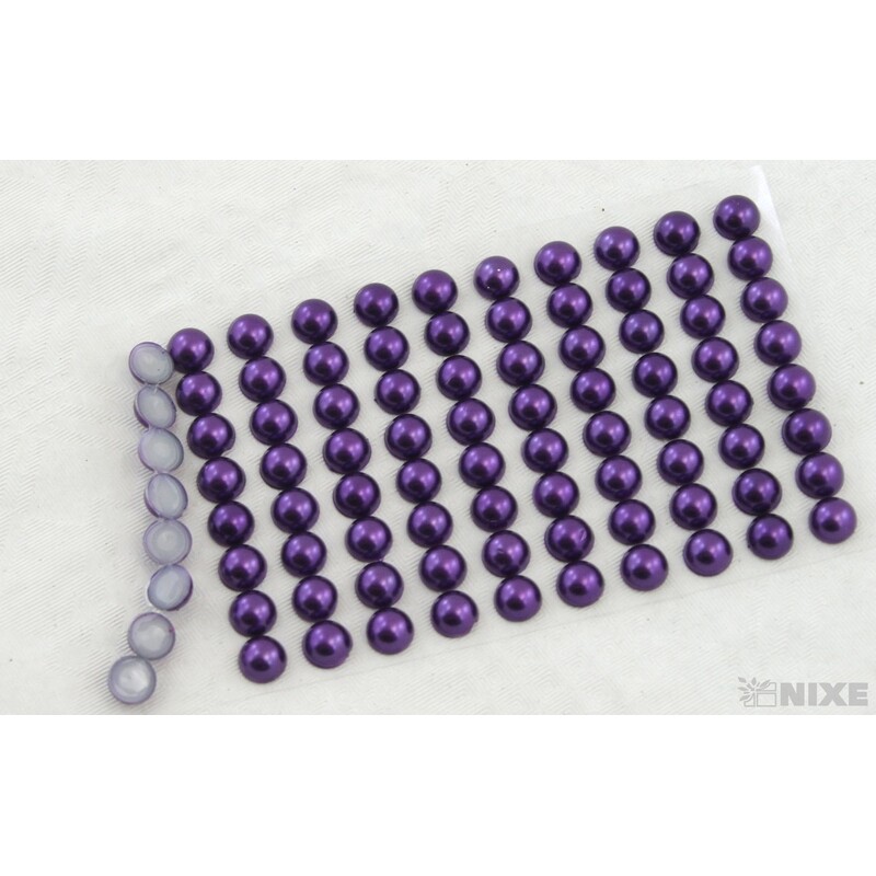 PERLIČKY NALEPOVACÍ 8mm 88ks*FIALOVÁ TM.