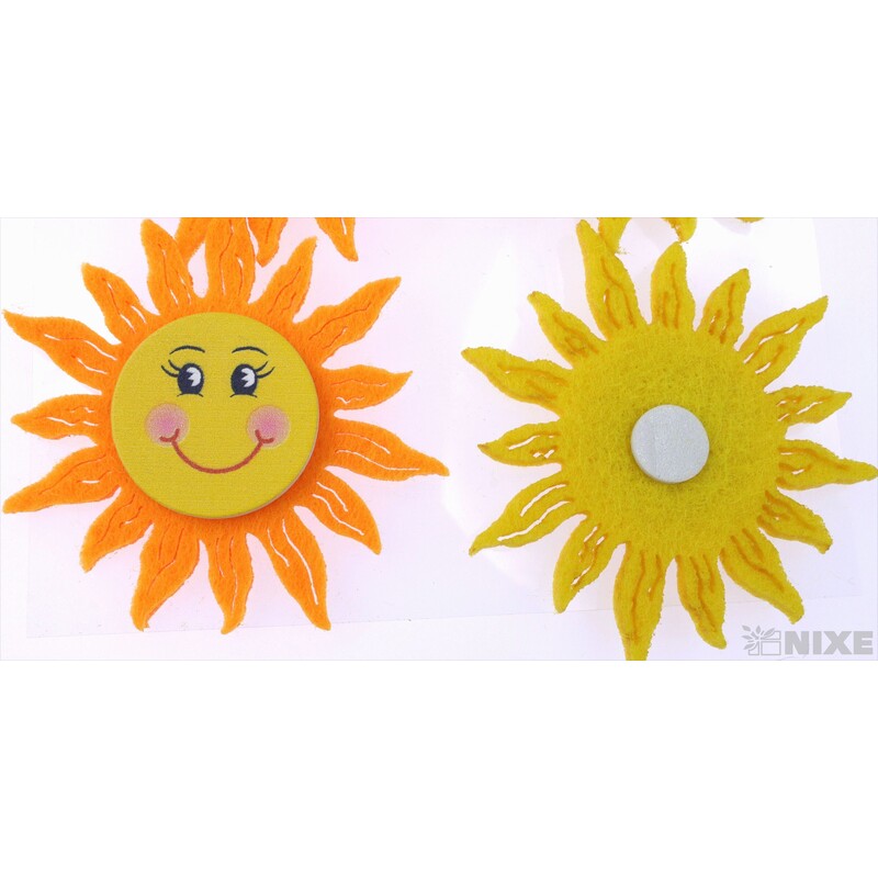 SLUNÍČKO NALEPOVACÍ FILC 6cm 4ks*MIX BAREV