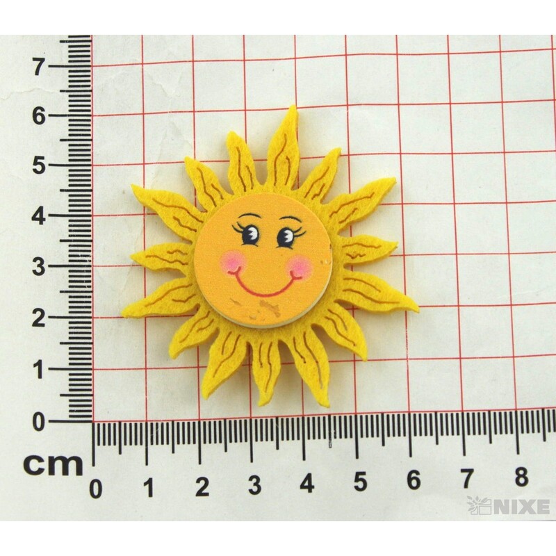 SLUNÍČKO NALEPOVACÍ FILC 6cm 4ks*MIX BAREV