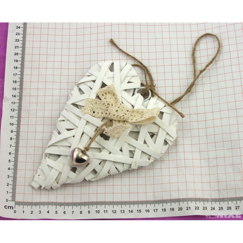 ZÁVĚS SRDCE 20cm*BÍLÁ