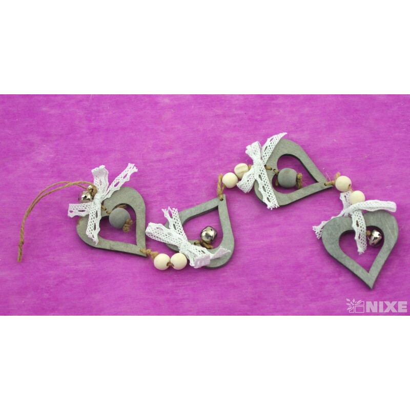 GIRLANDA SRDCE 7x55cm*MIX BAREV