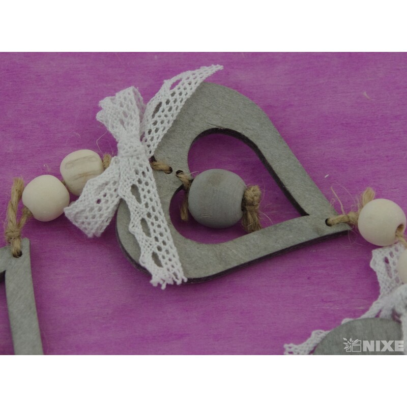 GIRLANDA SRDCE 7x55cm*MIX BAREV