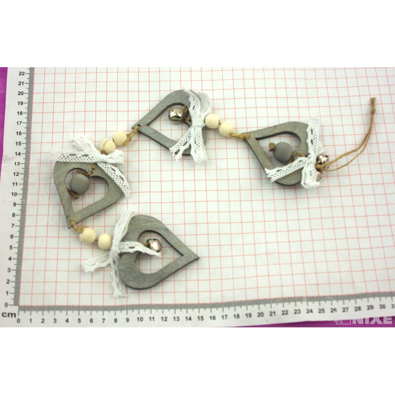 GIRLANDA SRDCE 7x55cm*MIX BAREV