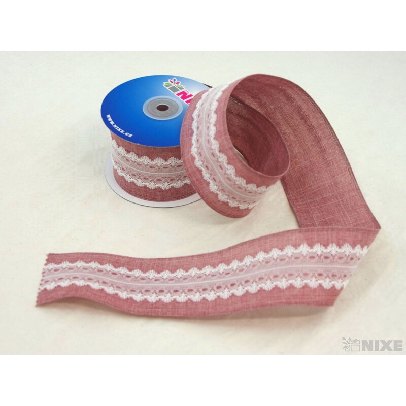 ELACE 60mmx10yd*STARORŮŽOVÁ C001 V+