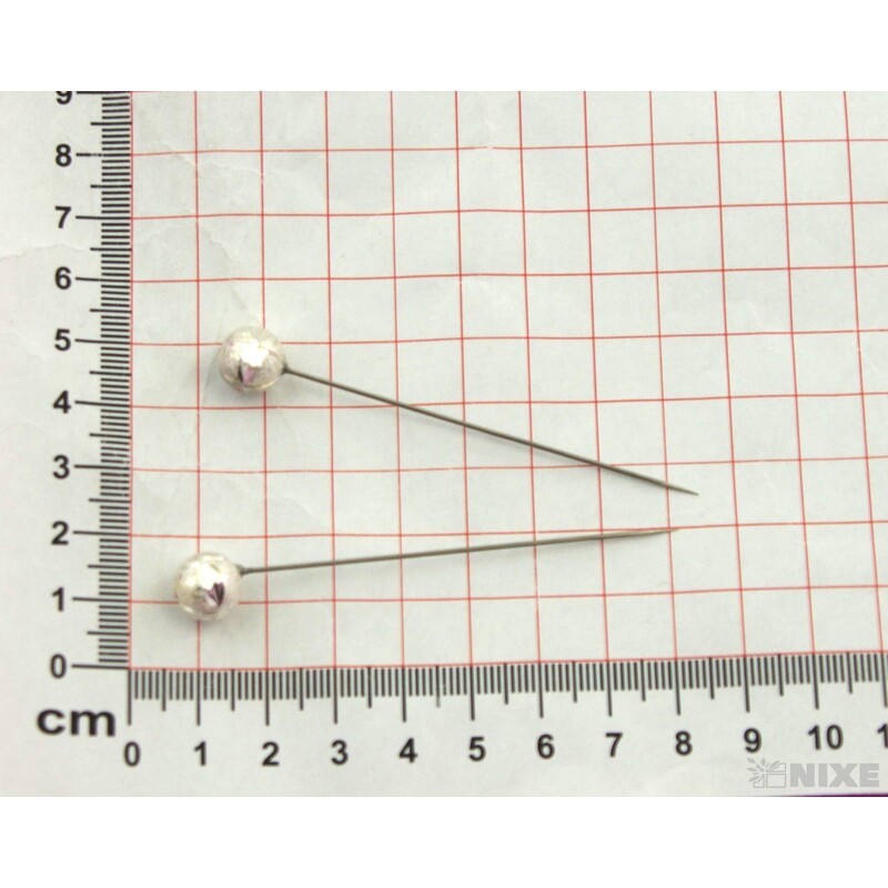 ŠPENDLÍK KULIČKA 10mmx7cm 12ks*STŘÍBRNÁ