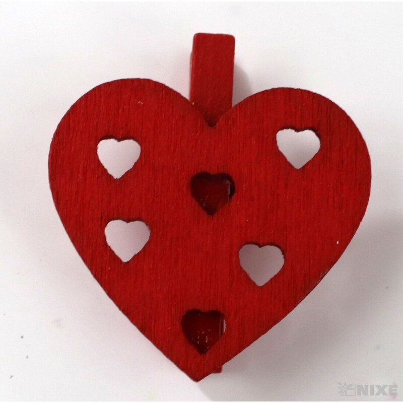 KOLÍČEK SRDCE 3cm 24ks*ČERVENÁ