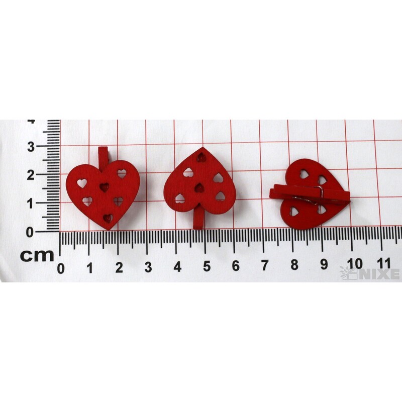 KOLÍČEK SRDCE 3cm 24ks*ČERVENÁ