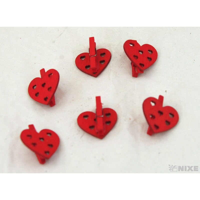 KOLÍČEK SRDCE 3cm 24ks*ČERVENÁ