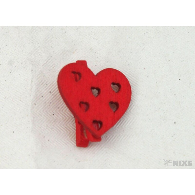 KOLÍČEK SRDCE 3cm 24ks*ČERVENÁ