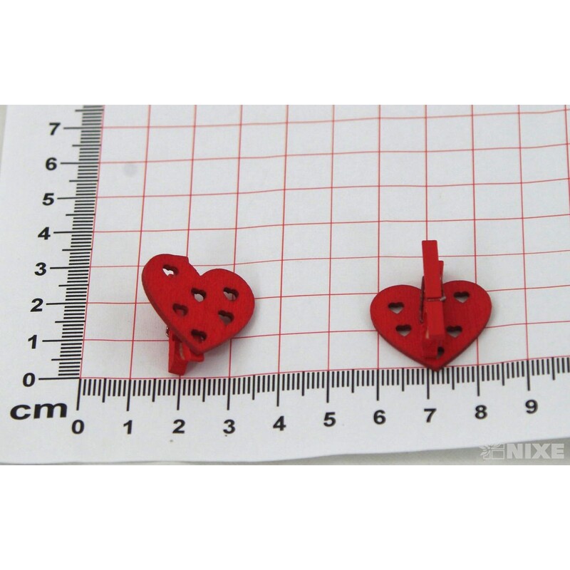 KOLÍČEK SRDCE 3cm 24ks*ČERVENÁ