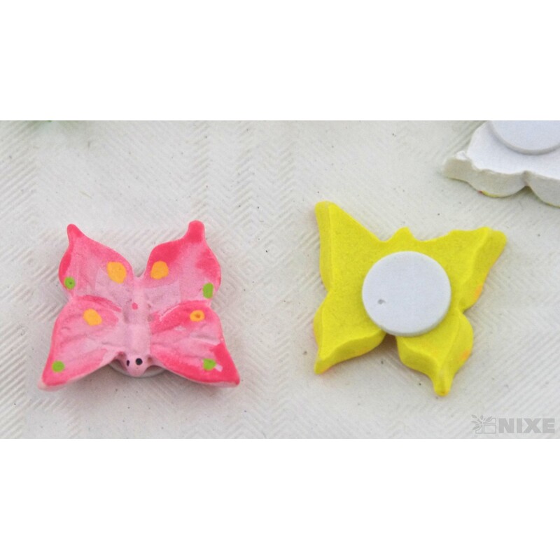 MOTÝL NALEPOVACÍ 2cm 9ks*MIX BAREV