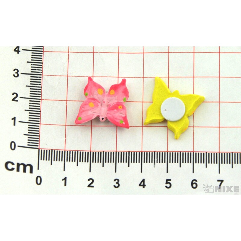 MOTÝL NALEPOVACÍ 2cm 9ks*MIX BAREV