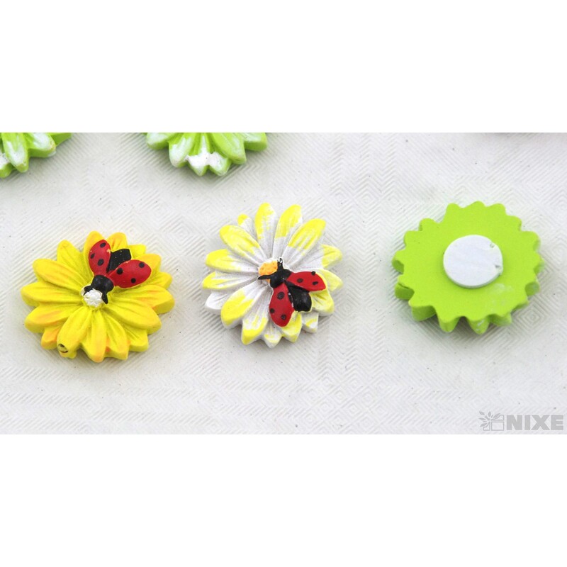 KVĚT NALEPOVACÍ 2,5cm 9ks*MIX BAREV