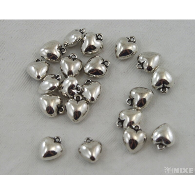 ZÁVĚS KOV SRDCE 1,5cm*STŘÍBRNÁ V+