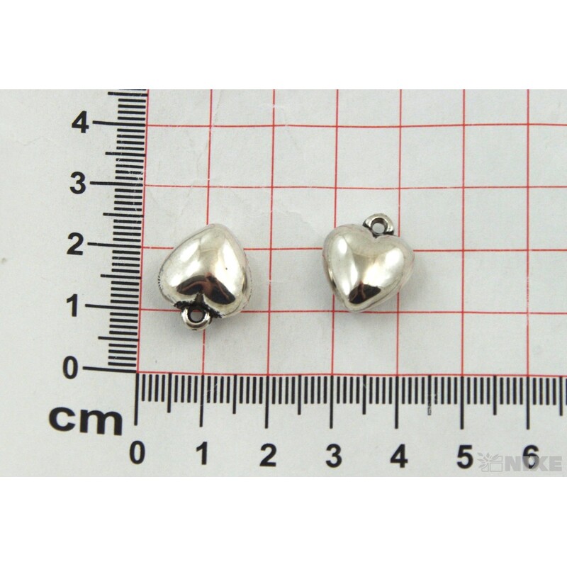 ZÁVĚS KOV SRDCE 1,5cm*STŘÍBRNÁ V+