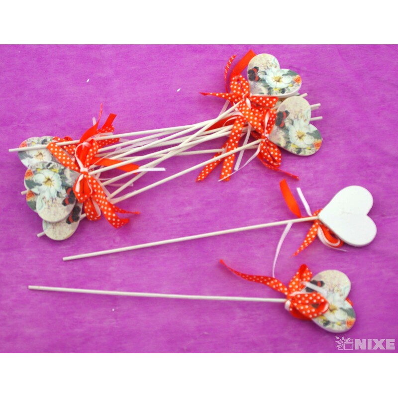 ZÁPICH SRDCE 12ks 5x28cm*ORANŽOVÁ