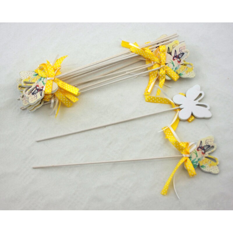 ZÁPICH MOTÝL 12ks 6x29cm*ŽLUTÁ