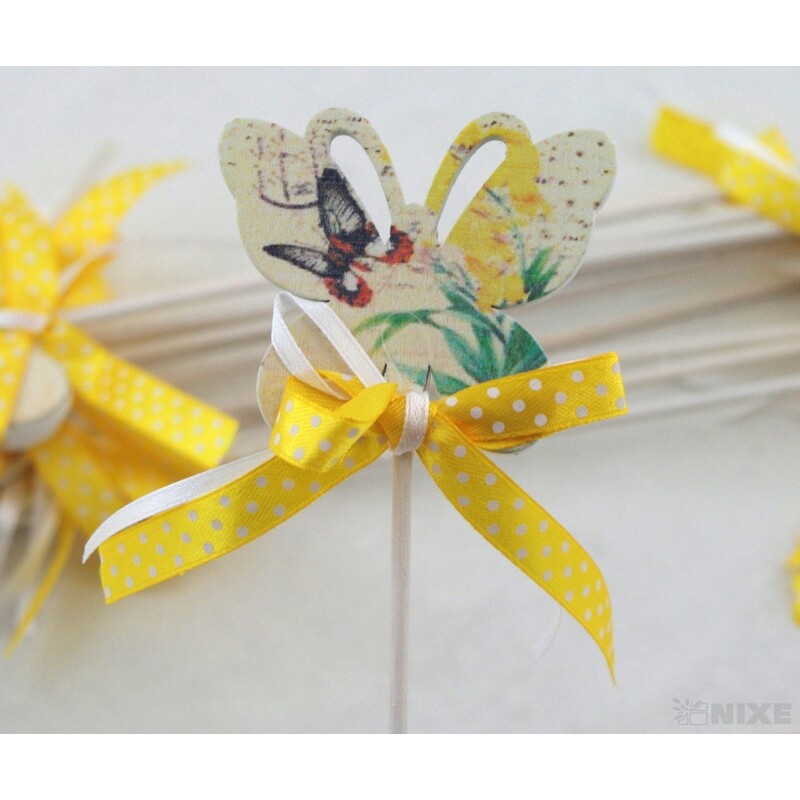 ZÁPICH MOTÝL 12ks 6x29cm*ŽLUTÁ