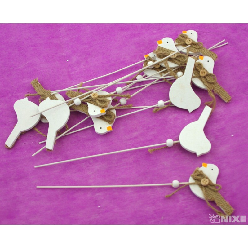 ZÁPICH PTÁČEK 12ks 8x24cm*BÍLÁ