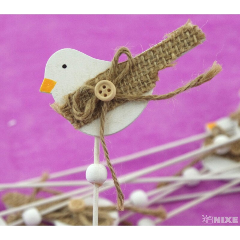 ZÁPICH PTÁČEK 12ks 8x24cm*BÍLÁ