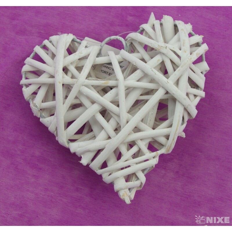 ZÁVĚS SRDCE 11,5cm*BÍLÁ