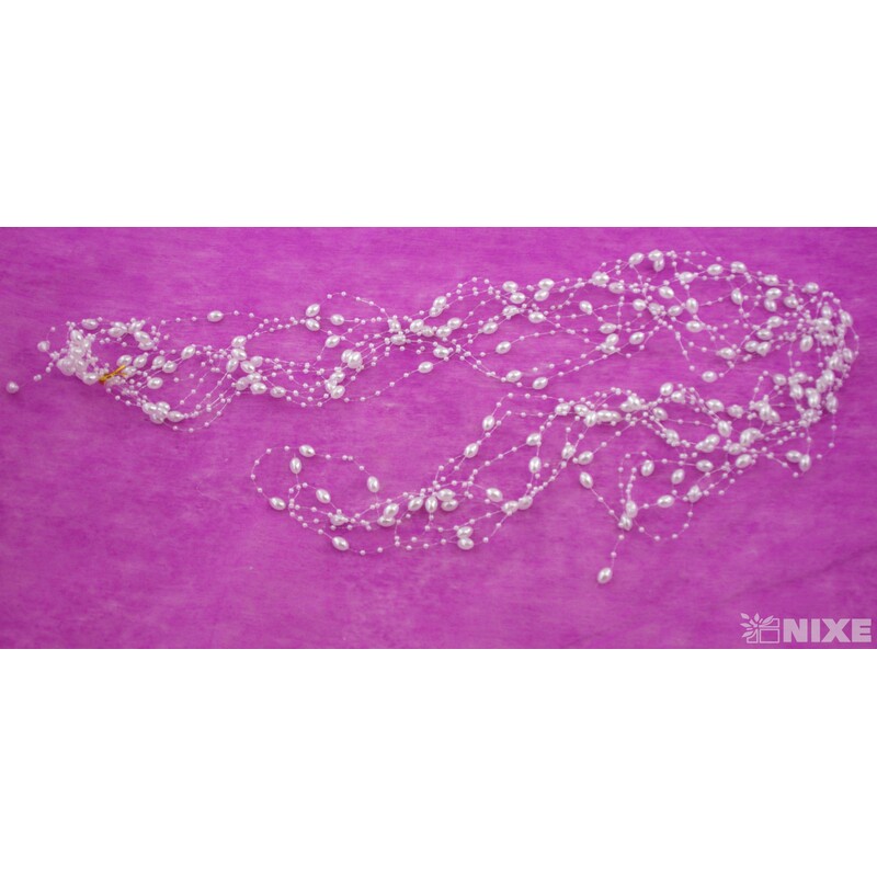 PERLIČKY NA SILONU 120cm 10ks*BÍLÁ