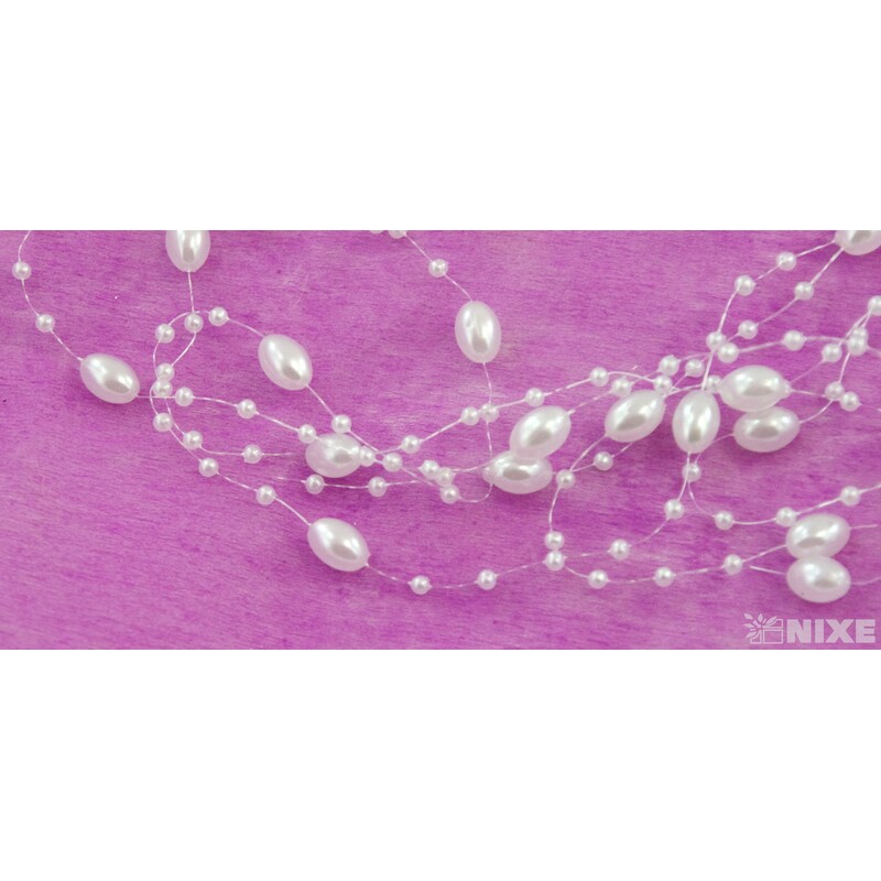 PERLIČKY NA SILONU 120cm 10ks*BÍLÁ