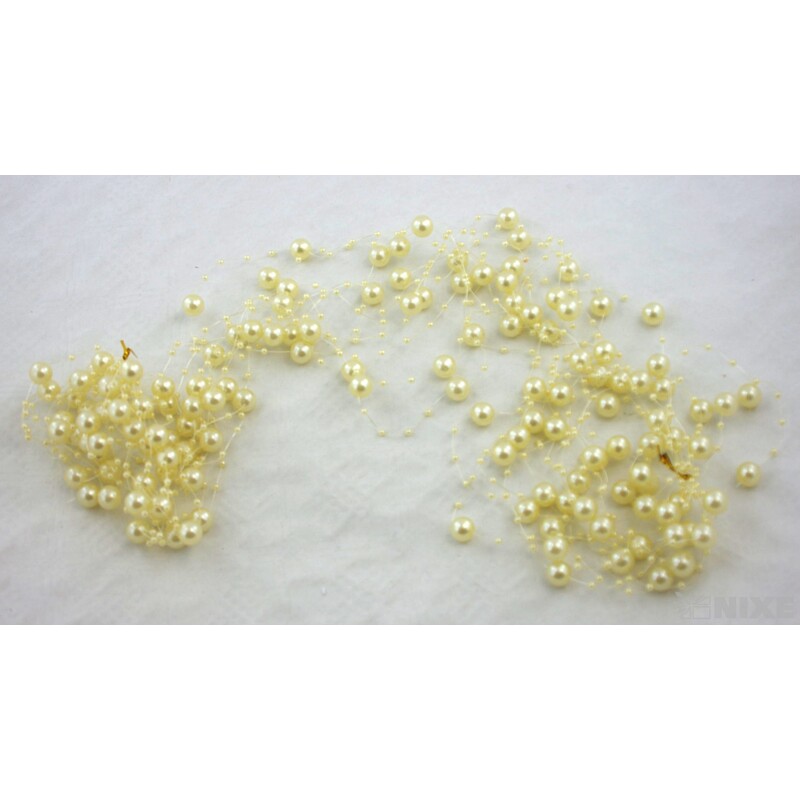 PERLIČKY NA SILONU 120cm 10ks*KRÉMOVÁ