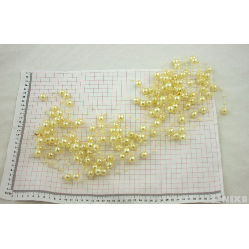 PERLIČKY NA SILONU 120cm 10ks*KRÉMOVÁ