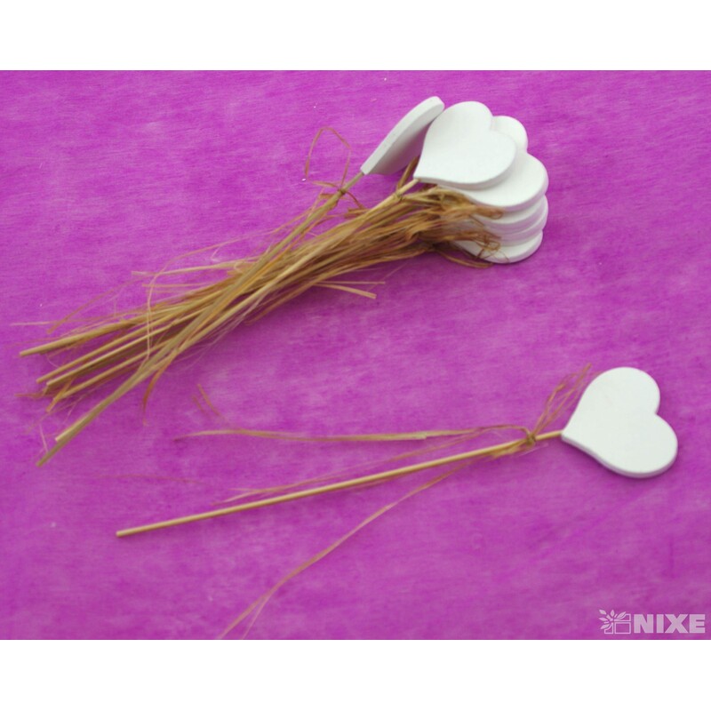 ZÁPICH D SRDCE 10ks 4x23cm*BÍLÁ