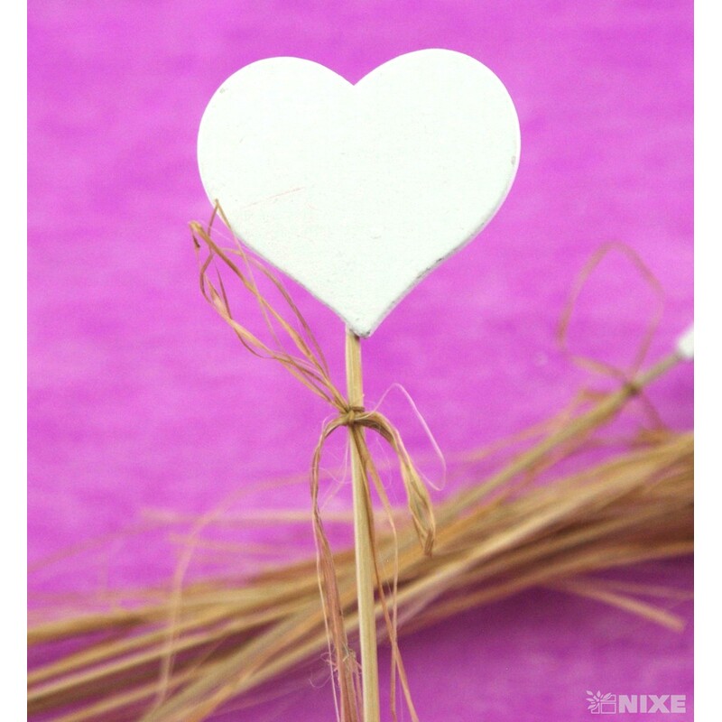 ZÁPICH D SRDCE 10ks 4x23cm*BÍLÁ