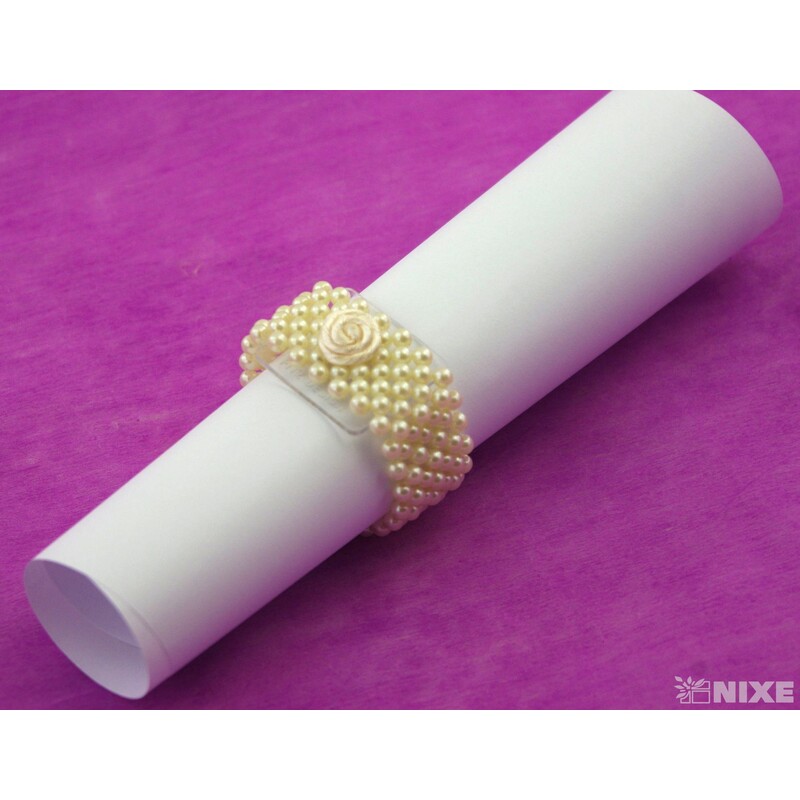 PERLOVÝ NÁRAMEK 2,5cm*KRÉMOVÁ V+