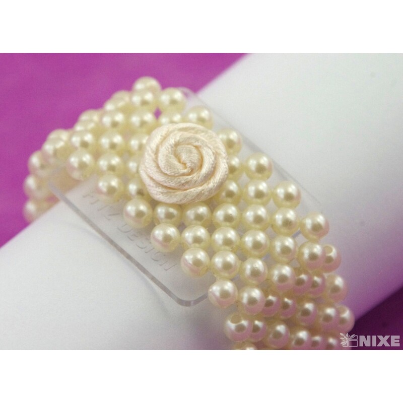 PERLOVÝ NÁRAMEK 2,5cm*KRÉMOVÁ V+