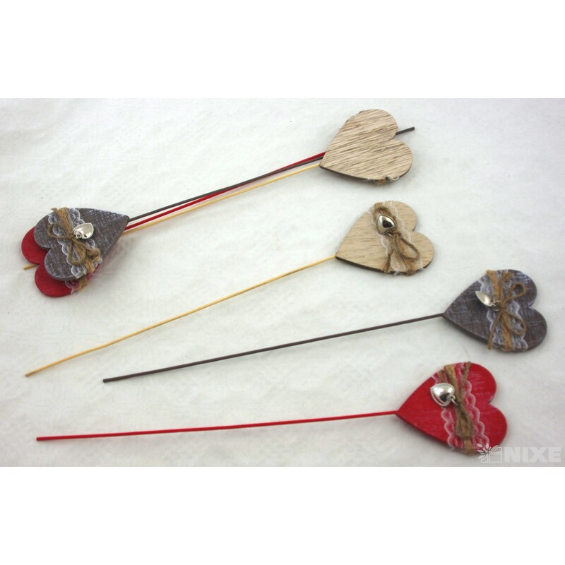 ZÁPICH SRDCE 8x35cm 6ks*MIX BAREV