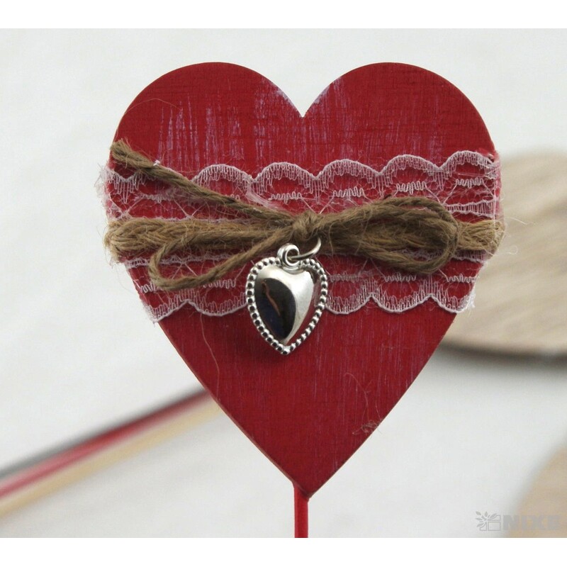 ZÁPICH SRDCE 8x35cm 6ks*MIX BAREV