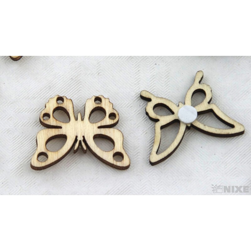 MOTÝL D NALEPOVACÍ 3cm 18ks*PŘÍRODNÍ