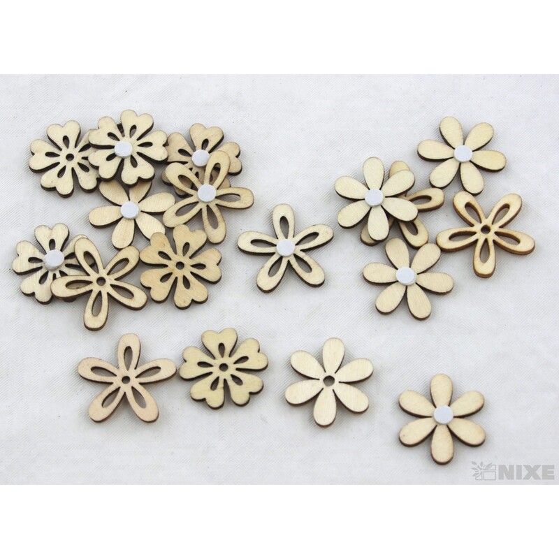 KVĚT D NALEPOVACÍ 2,5cm 18ks*PŘÍRODNÍ