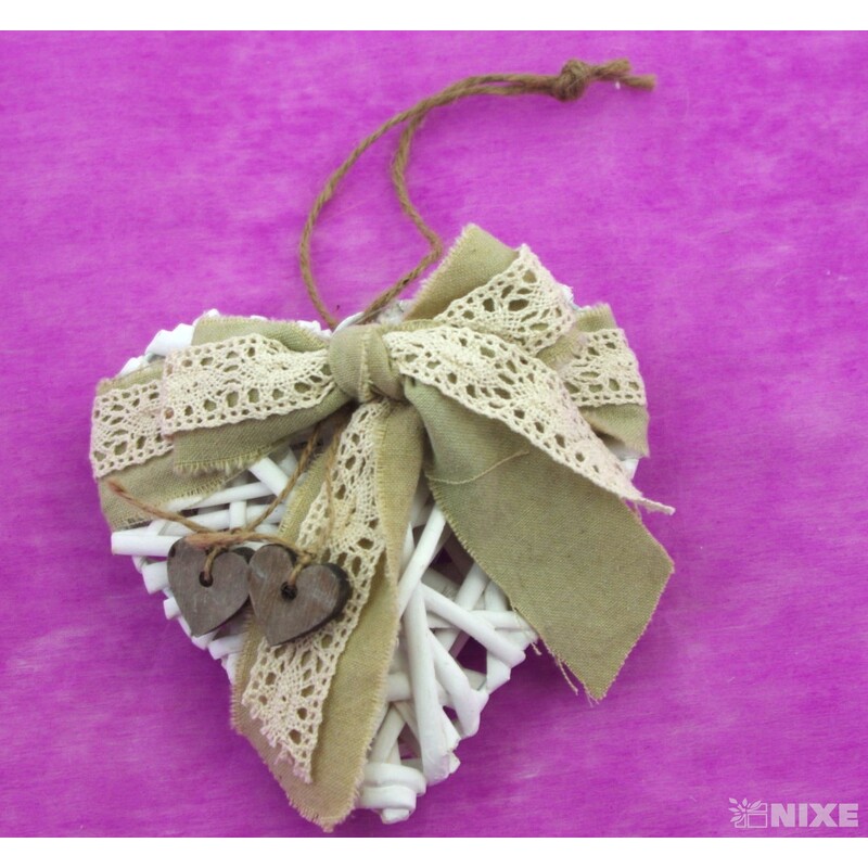 ZÁVĚS SRDCE ZDOBENÉ 15cm*