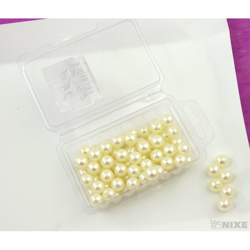 KORÁLKY 10mm 45g*KRÉMOVÁ